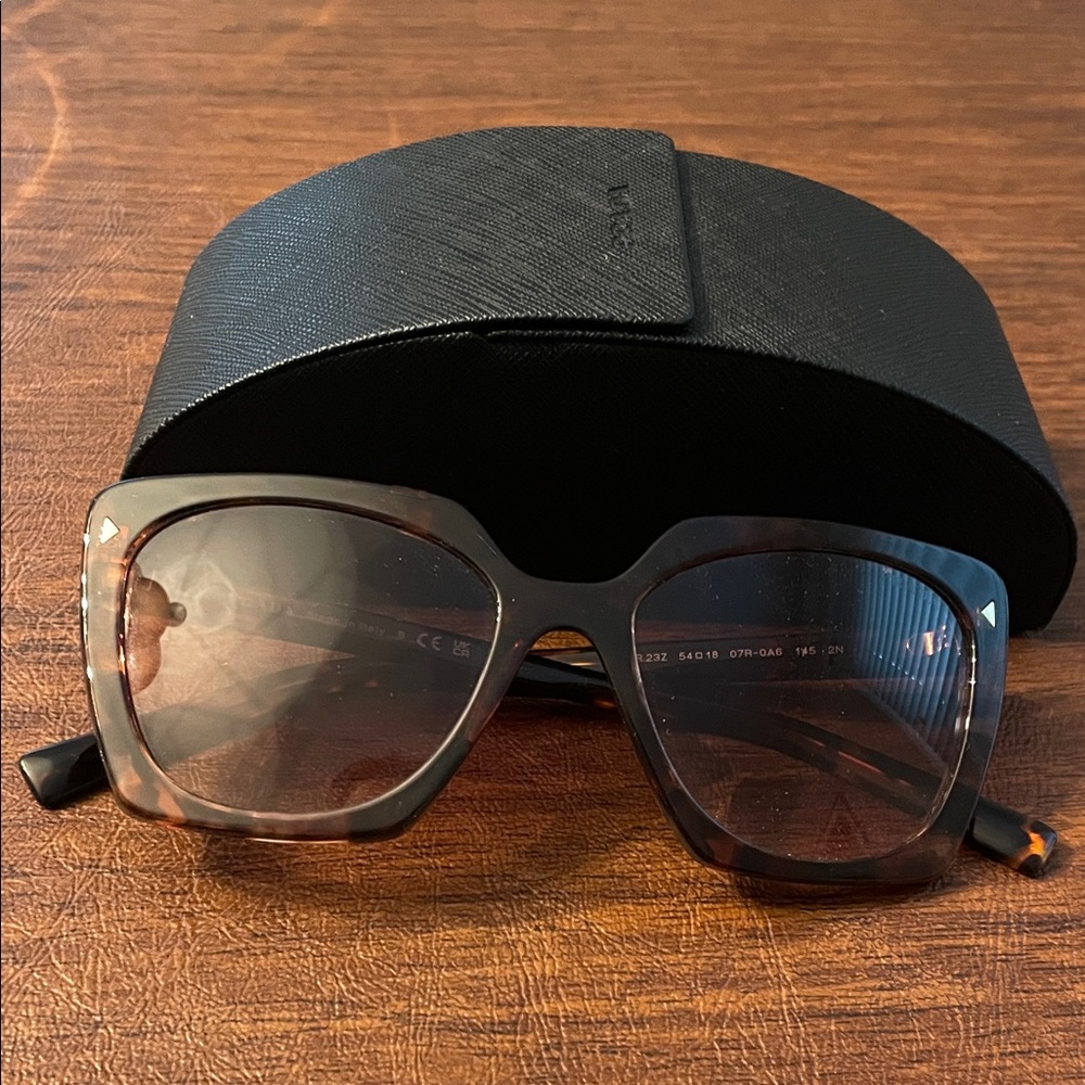 Prada Tortoiseshell Square Sunglasses with Brown Tint
